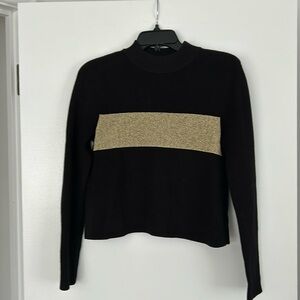 Cropped black and gold sweater